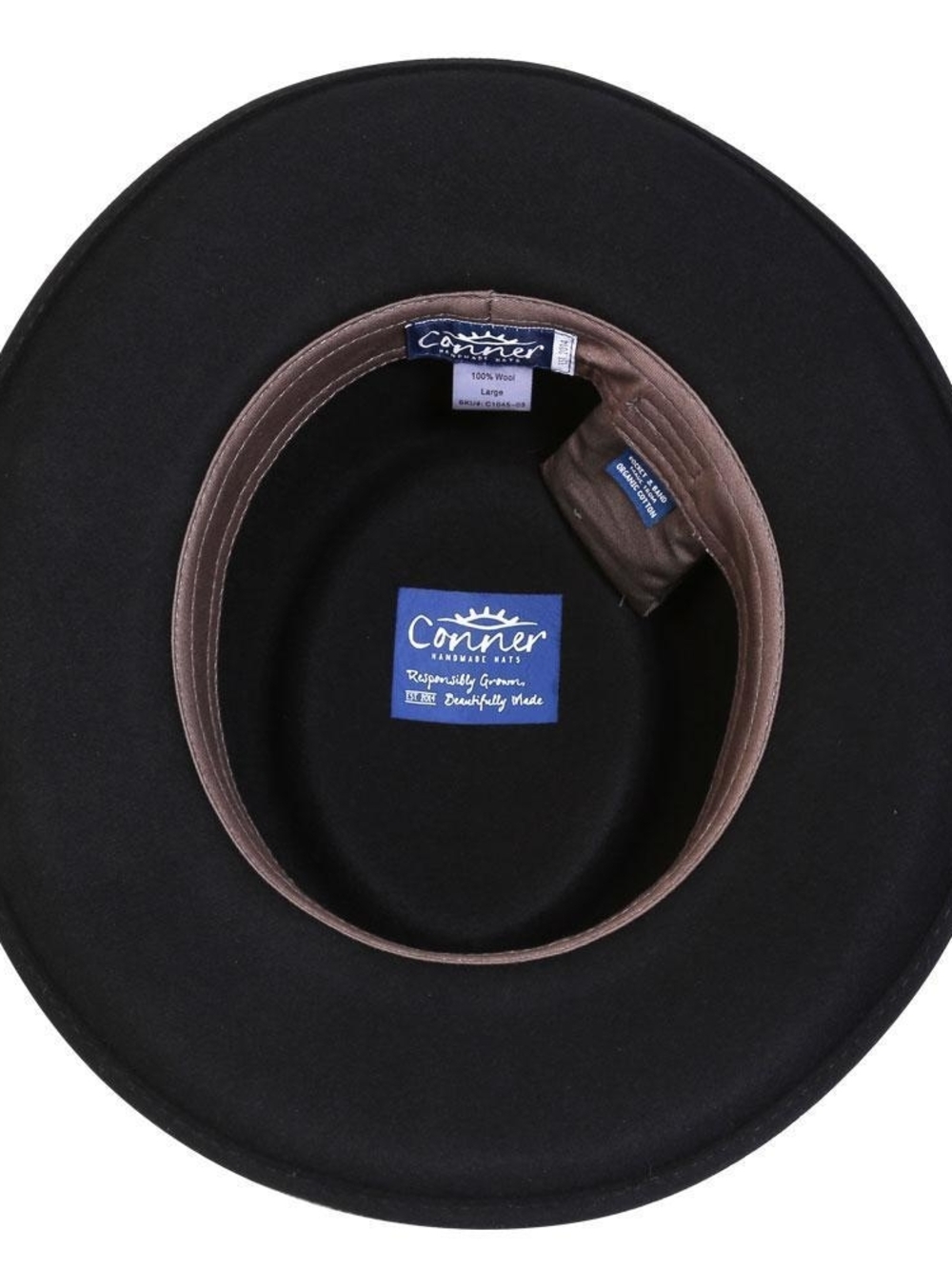 Conner Quincy Gambler 100% Australian Wool Black Wide-Brim Crushable Hat - Picture 13 of 14